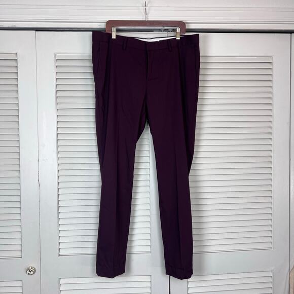 H&M Other - H&M Burgundy Skinny Fit Stretch Dress Pants Mens 40 Regular